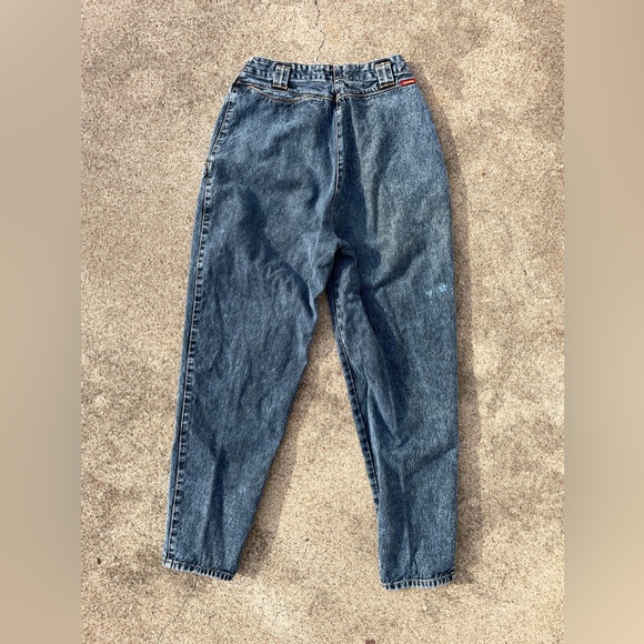 Jordache RARE Vintage 80s Acid Wash Tapered Mom Jeans - Picture 4 of 5